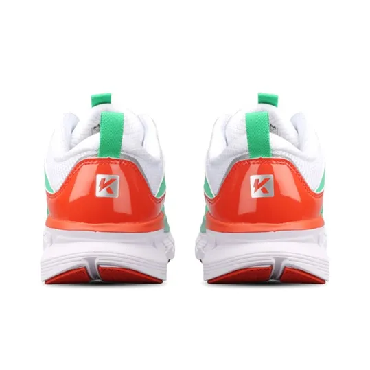 KOOLARA Cushioning Anti-Slip And Wear-Resistant Coverage Low-Top Running Shoes Women's White Green Orange-4