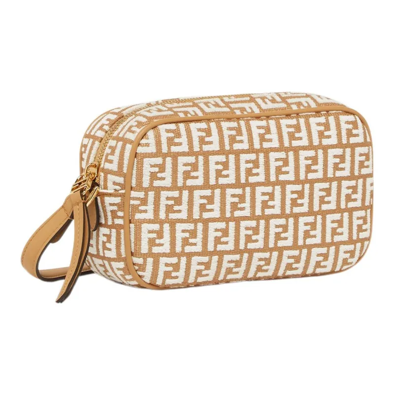 FENDI Raffia Camera Bag, Shoulder Bag, Crossbody Bag Mini Women's White-1