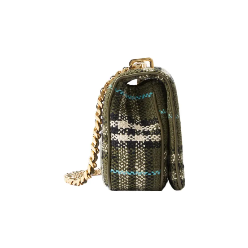 Burberry Terry Cloth Shoulder Bag, Crossbody Bag Trumpets Women's Olive Green-1