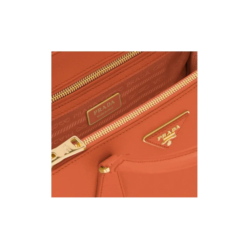 PRADA Galleria Killer Bag Leather Handbag Medium Size Women's Orange-3