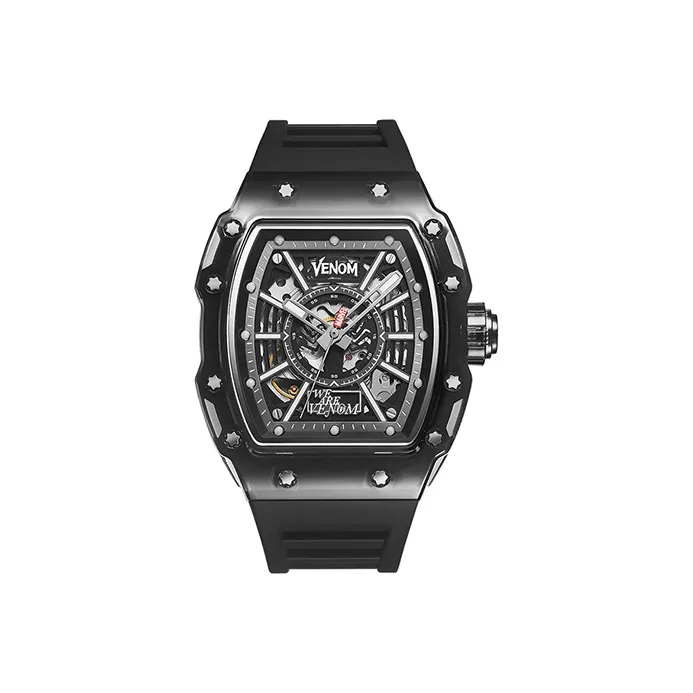 MARVEL Hero Collection Mechanical Movement Silicone Strap Watch Men's Watches Black Dial M-6072-5