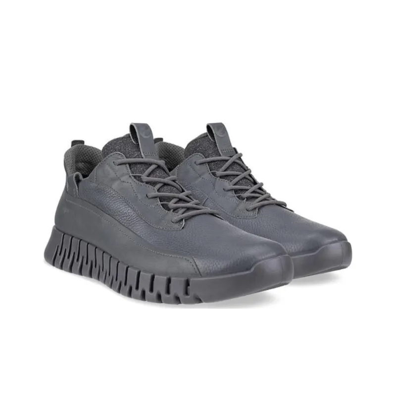Ecco Cushioned Slip Resistant Low Top Casual Shoes Men's Magnet Gray-2