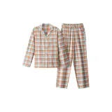 Women's Beige-Orange Checkered