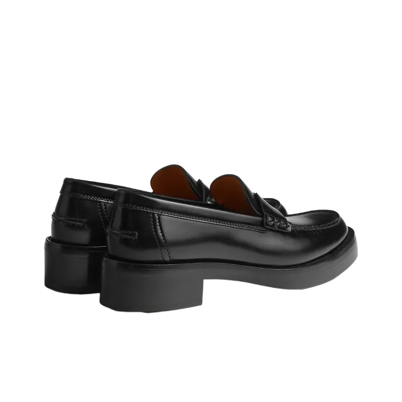HERMES Hour Loafer Noir Calfskin Leather-4