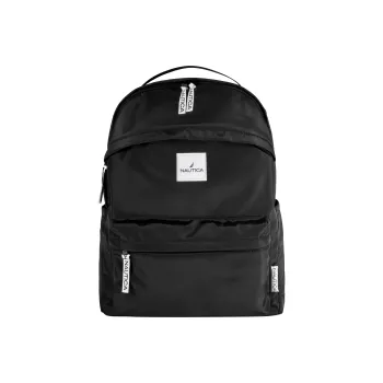 NAUTICA Nylon Fabric Backpack Large Size Unisex Black