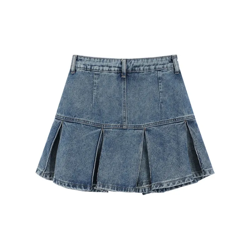 Garbege Denim Short Skirts Women's Blue-1