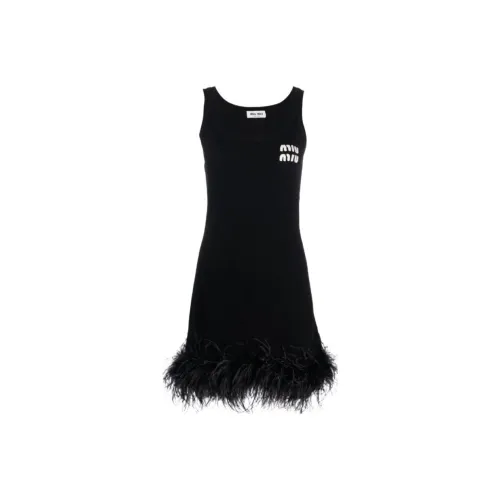 MIU MIU Sleeveless Dresses Women's Black