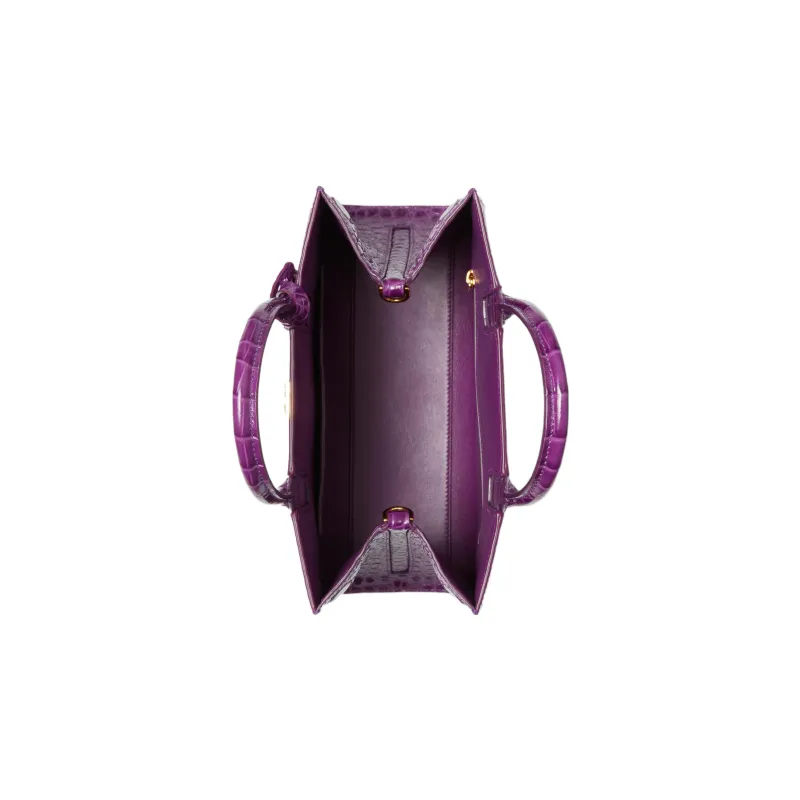 Burberry Frances Calfskin Tote Bag Shopping Bag Handbag Mini Women's Purple-3