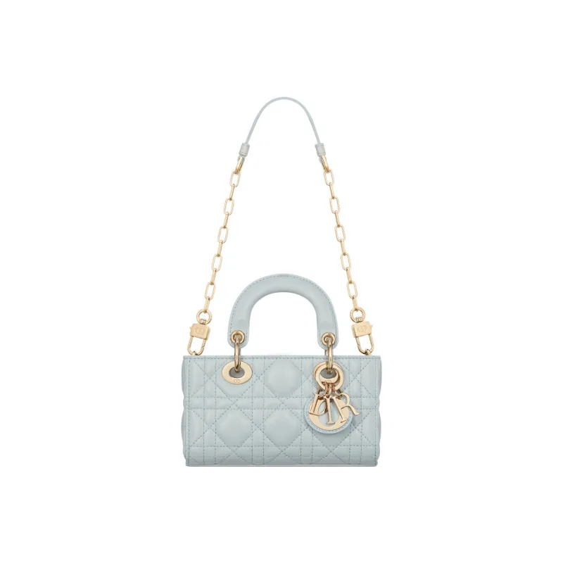 DIOR Lady D-JOY Sheepskin Shoulder Bag Crossbody Bag Handbag Extra Mini Women's Lake Blue-1
