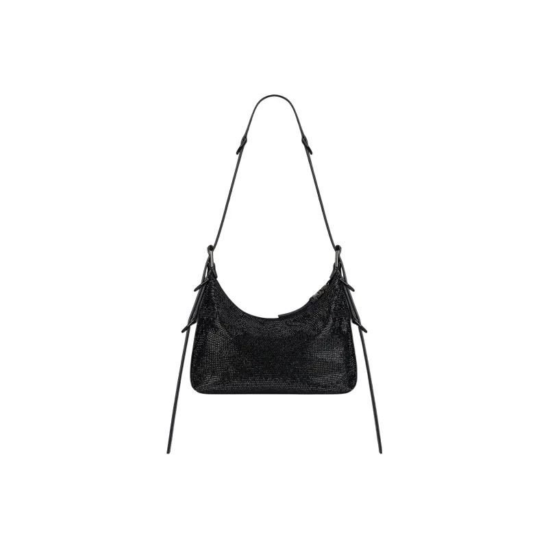 Givenchy Voyou Rhinestone Satin Portable Crossbody Bag Shoulder Bag Women's Black-2