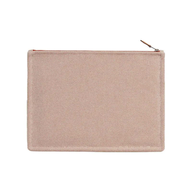 HERMES Cotton Canvas Bag Clutch Storage Bag Unisex Pink-1