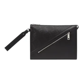 FENDI Calfskin Clutch Regular Men's Black