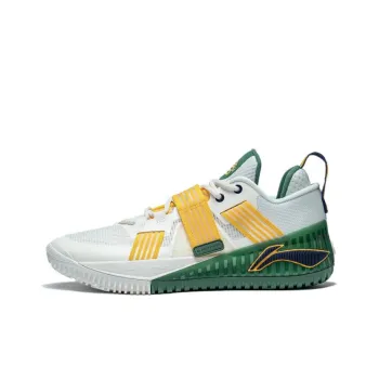 LiNing Rage Cushioned Slip Resistant Low Top Basketball Shoes Men's White Yellow