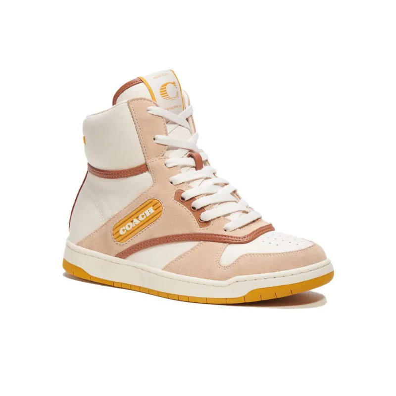 COACH High Top Skateboard Shoes Women's Pink White-2