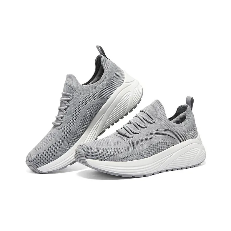 Skechers Cushioned Wear Resistant Breathable Low Top Casual Shoes Men's Gray-3