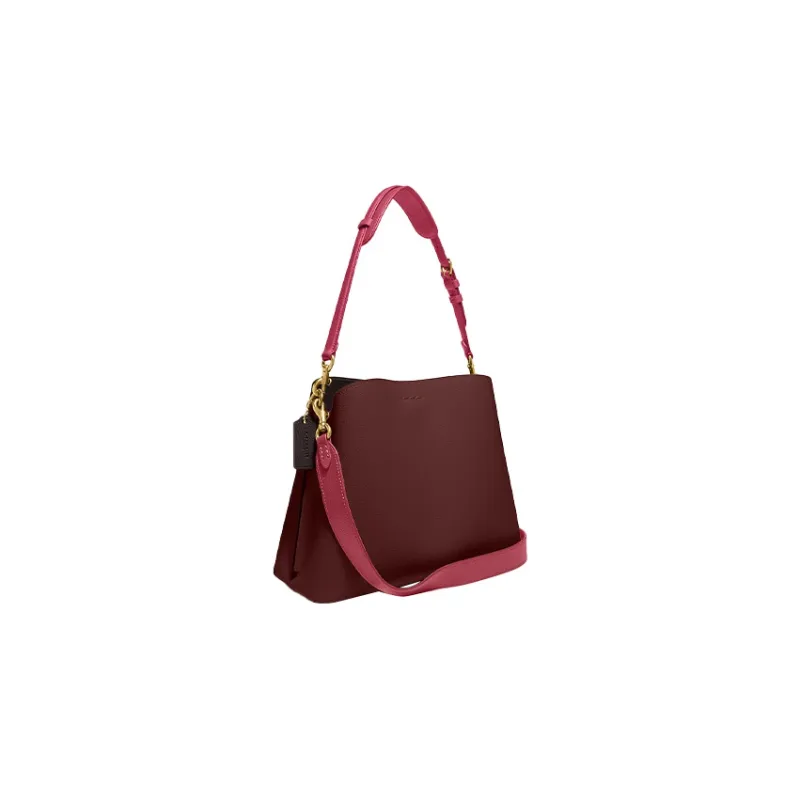 COACH Willow Pebbled Spun Leather Tote Bag Shopping Bag Handbag Shoulder Bag Women's Dark Burgundy-1