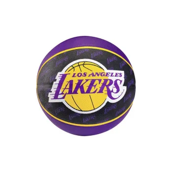 SPALDING Rubber Basketball Purple Black Yellow Lakers Size 7 Ball Training