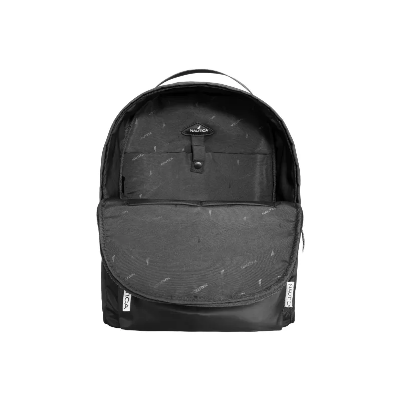 NAUTICA Nylon Fabric Backpack Large Size Unisex Black-4