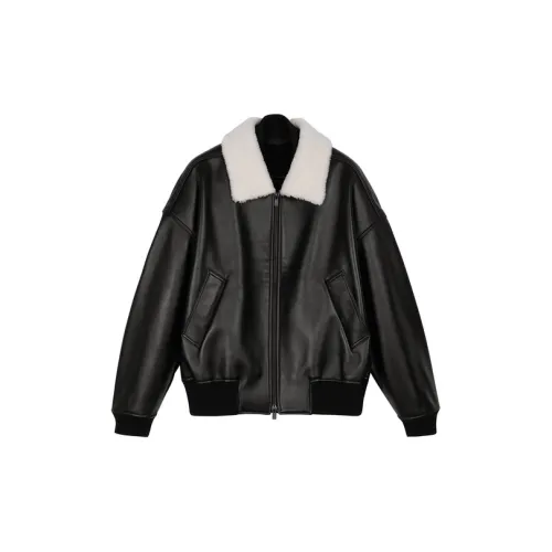 CROQUIS Leather Jackets Unisex Jet Black