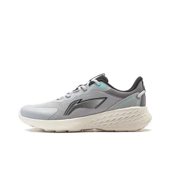 LiNing Soft Cushioning Wear Resistant Low Top Running Shoes Men's Gray