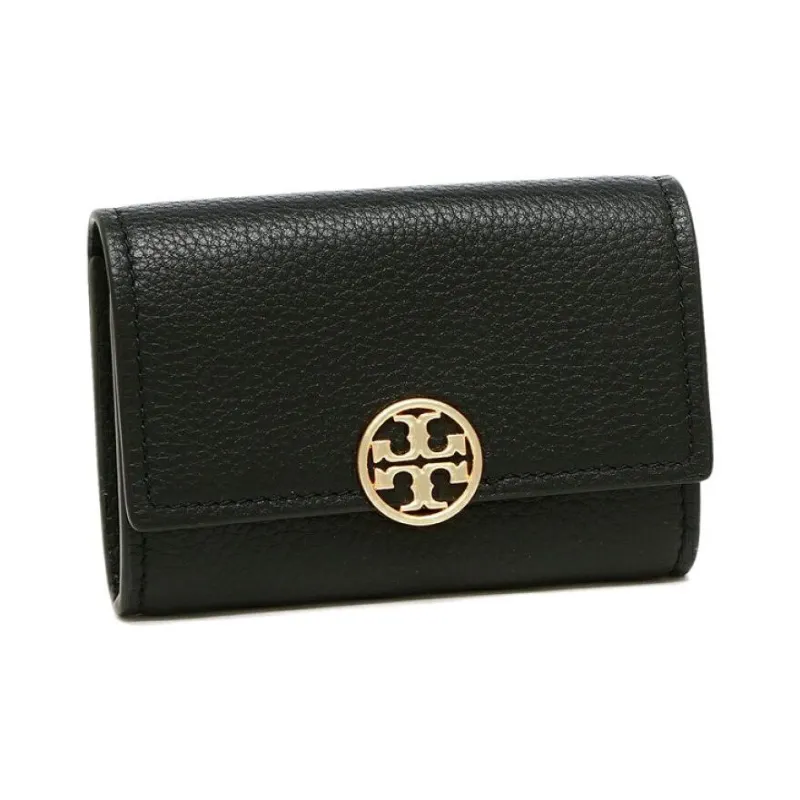 TORY BURCH Cow Leather Wallet Medium Size Women's Black-2