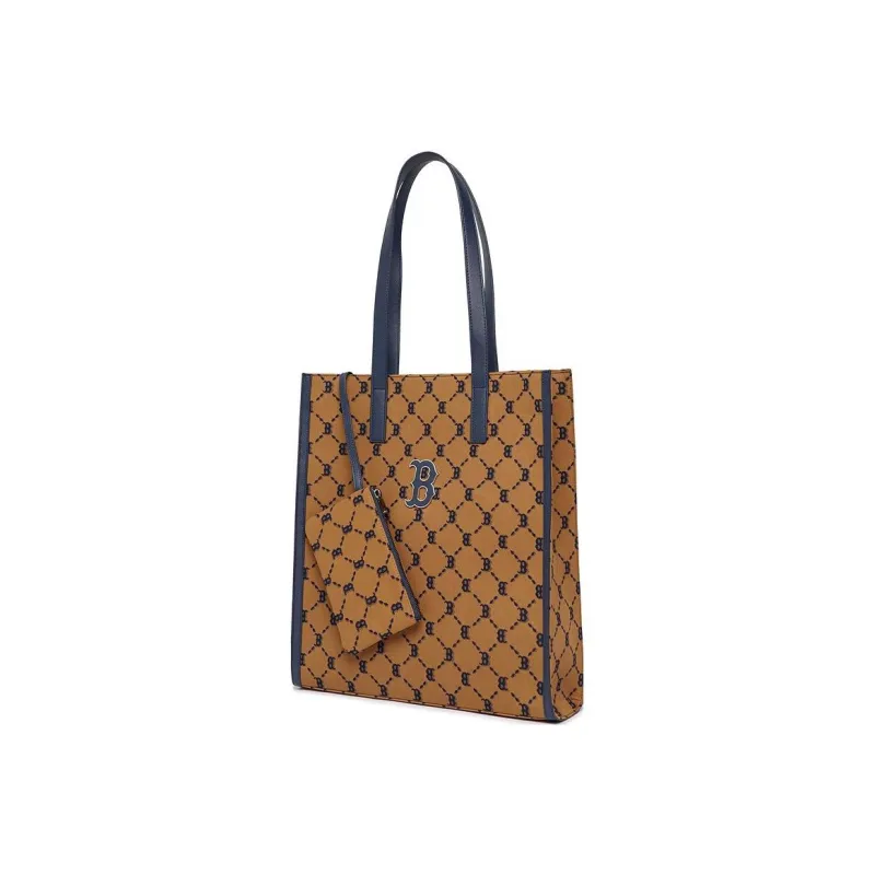 MLB Artificial Leather Tote Bag Shopping Bag Combo One Shoulder Handbag Regular Unisex Blue Brown Multicolor-2