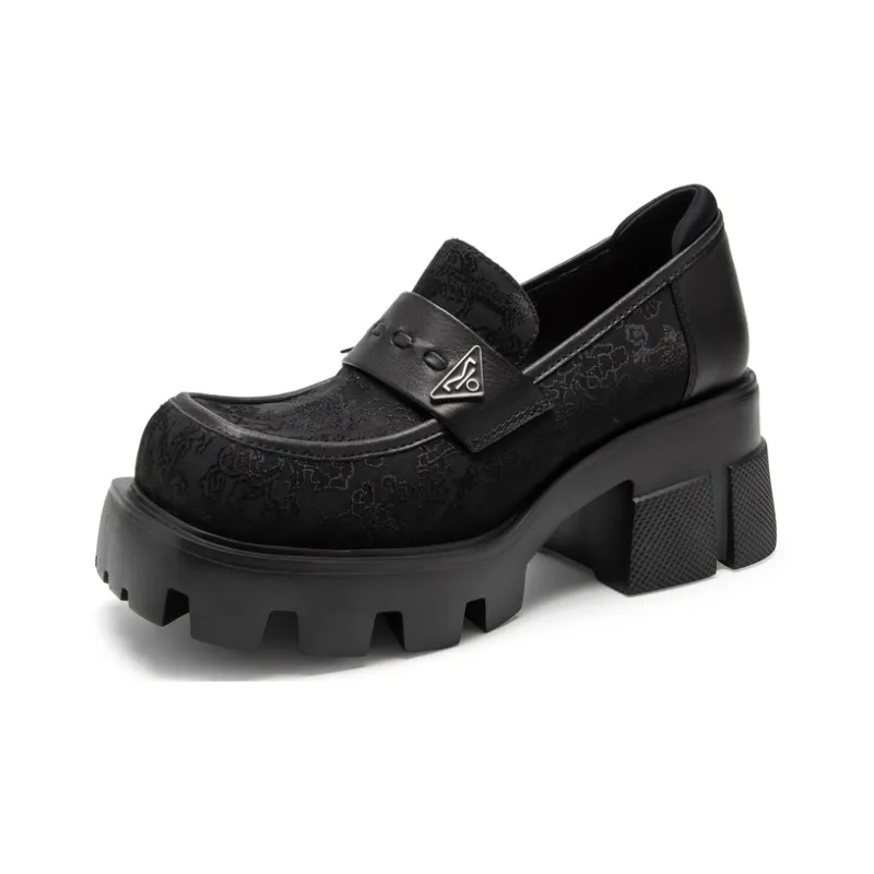 MIO Loafers Women's Low Top Black White/Black-8