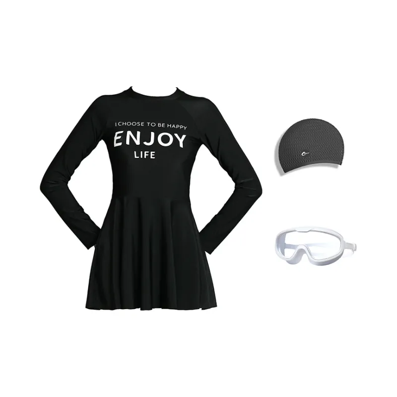 LEACCO Swimming Sets Polyamide Polyester Elastane Pool Women's Black-2