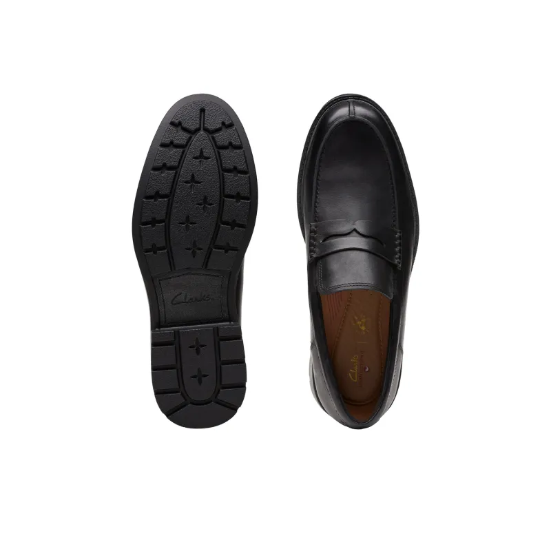 Clarks Youyue Shire Series Loafers Men's Black-2