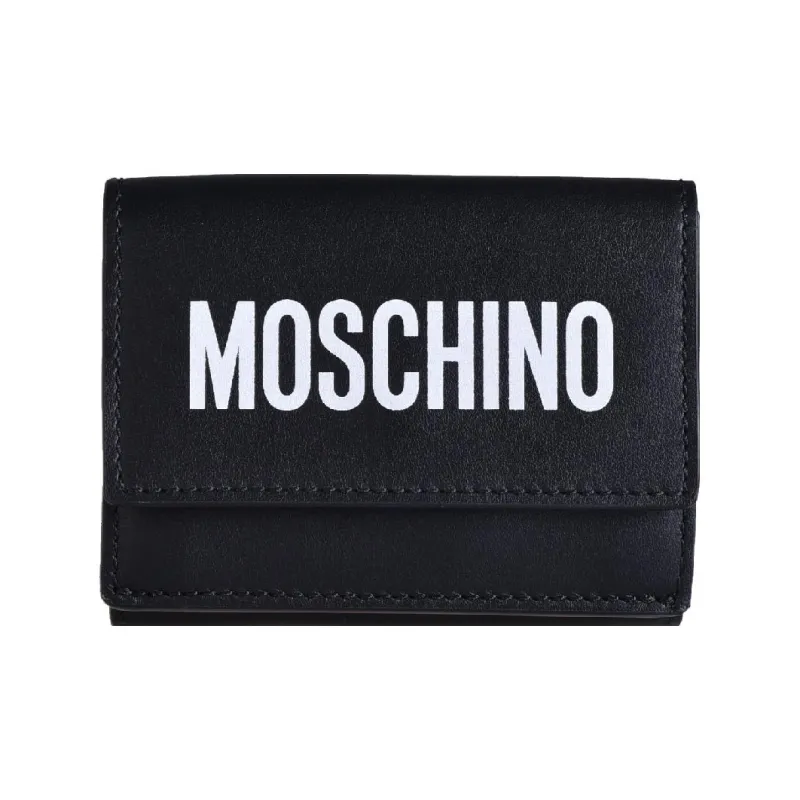 MOSCHINO Calfskin Wallet Men's Black-0
