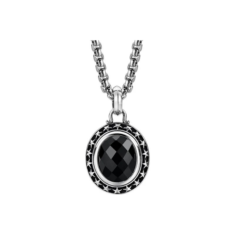 MYSH Jade Necklaces Men Victory Star Black Agate Necklace Gift Box Set-2