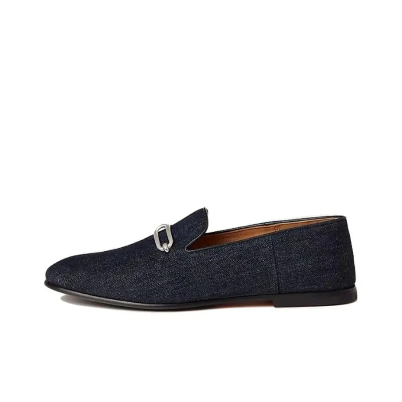 HERMES Gentleman Loafers Men's Blue-0