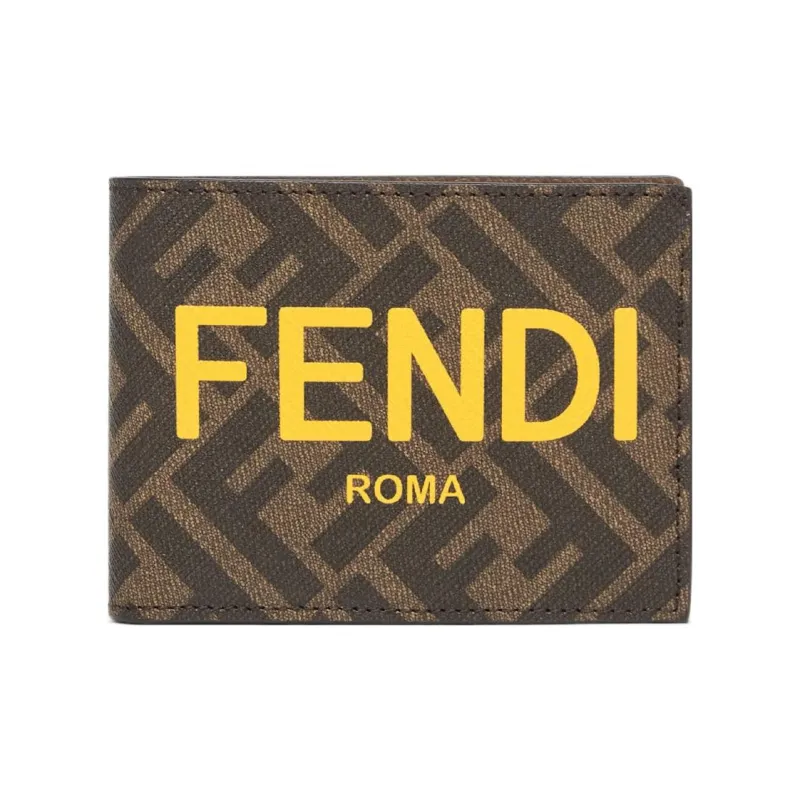 FENDI Cotton Wallet Tubas Men's Brown-0