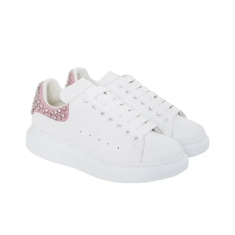 Alexander McQueen Sequin Oversize Shoes 'White Pink' Women's-1