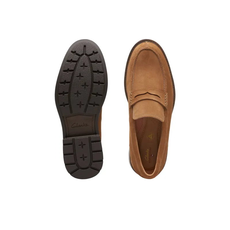 Clarks Youyue Shire Series Loafers Men's Brown-2