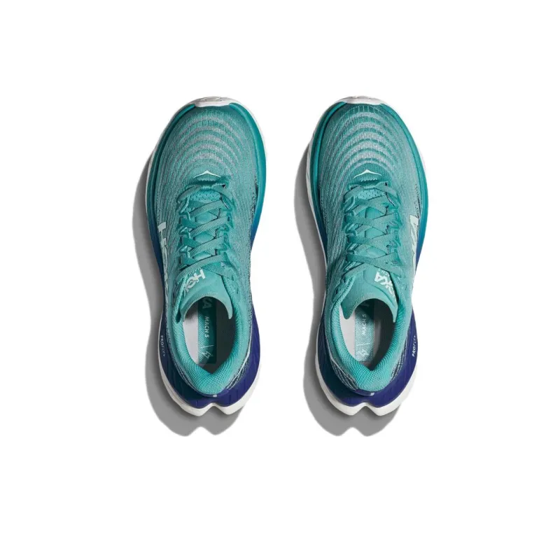 HOKA ONE ONE Mach 5 Anti Slip Wear Resistant Low Top Running Shoes Women's Cyan-4