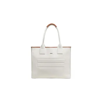 Zegna Cotton With Smooth Calfskin Handbag Women's Beige