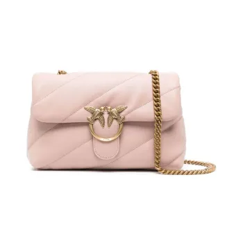 PINKO Calfskin Shoulder Bag, Crossbody Bag Women's Pink