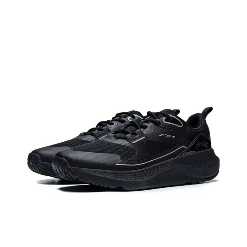 LiNing SOFT GO Go Slip Resistant Low Top Casual Shoes Men's Black-2