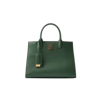 Burberry Frances Calfskin Tote Bag Shopping Bag Handbag Mini Women's Rattan Green