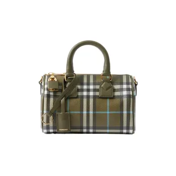 Burberry Calfskin Bowling Bag, Handbag, Shoulder Bag, Crossbody Bag Mini Women's Olive Green