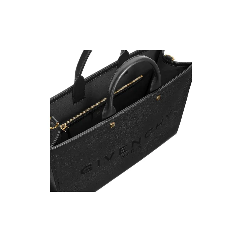 GIVENCHY Calfskin Tote Bag Shopping Bag Handbag Medium Size Women's Black-3