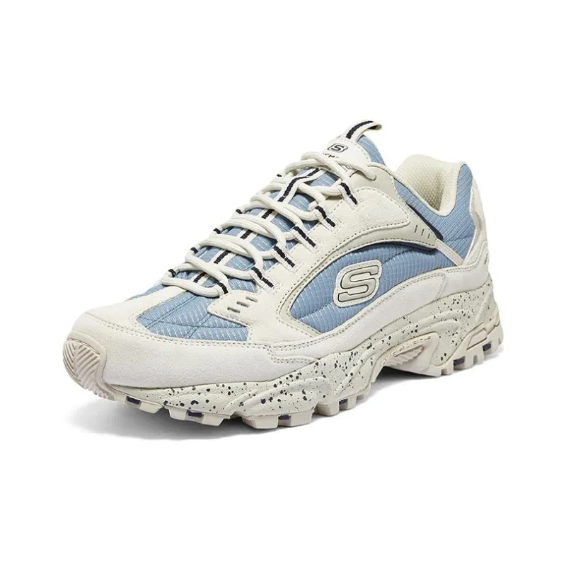 Skechers Open Country Shoes Anti Slip Wear Resistant Low Top Casual Shoes Men's White Blue-2
