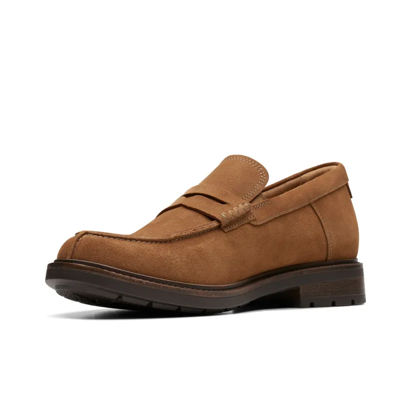 Clarks Youyue Shire Series Loafers Men's Brown-1