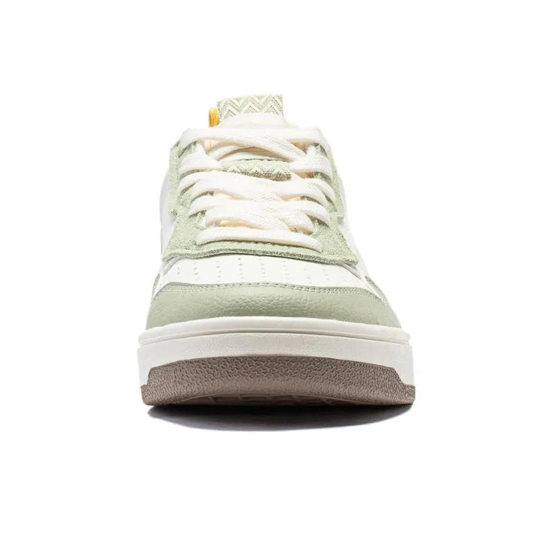 LiNing Star Sugar Slip Resistant Cushioning Low Top Skateboard Shoes Women's Green White-4