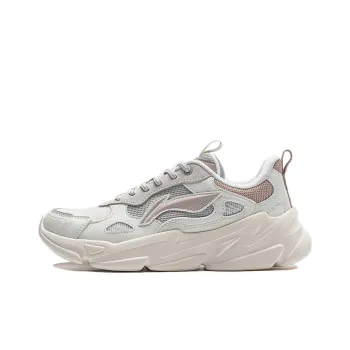 LiNing Stream Fireflies Abrasion Resistant Low Top Casual Shoes Women's White Gray