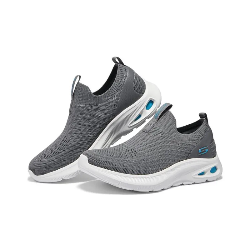 Skechers Breathable Low Top Casual Shoes Men's Dark Gray-3