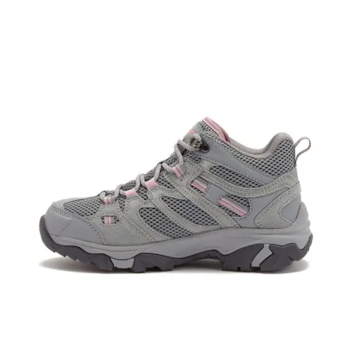 HI-TEC Apex Lite Mid WP Breathable Cushioning Mid-Top Outdoor Shoes Women's Gray Pink
