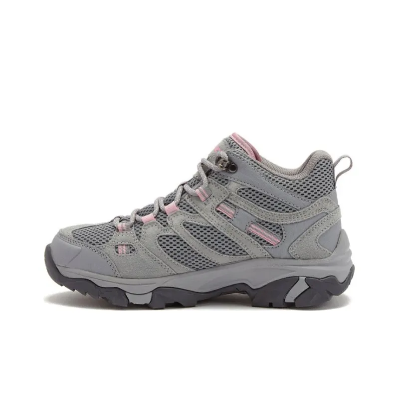 HI-TEC Apex Lite Mid WP Breathable Cushioning Mid-Top Outdoor Shoes Women's Gray Pink-0