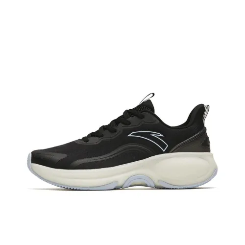Anta Chong Run Collection Bubbles 4th Generation Anti Slip Wear Resistant Low Top Running Shoes Women's Black Beige